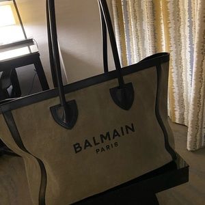 Balmain army green tote bag